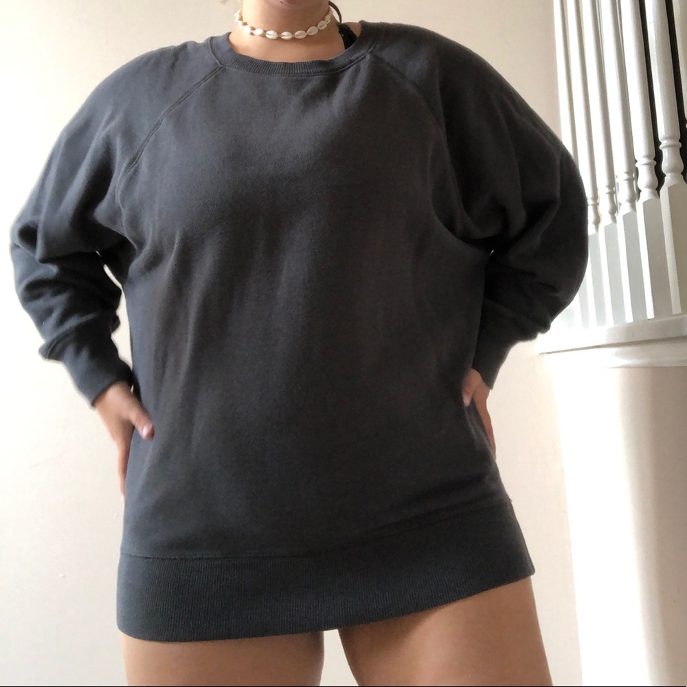 aerie charcoal grey oversized sweatshirt